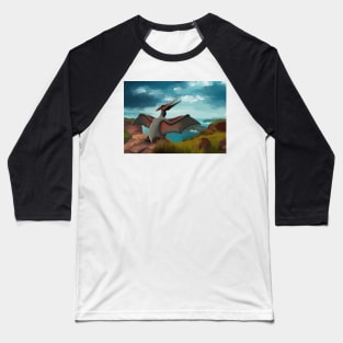 Landscape picture with pterodactylus, pterosaurs, dinosaurs Baseball T-Shirt